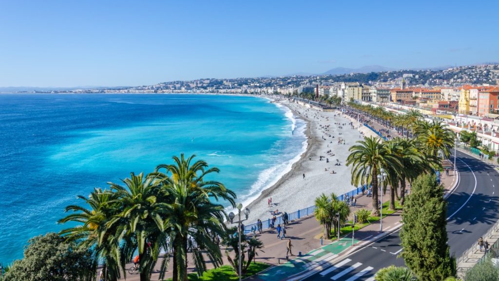 Beach in shop nice france