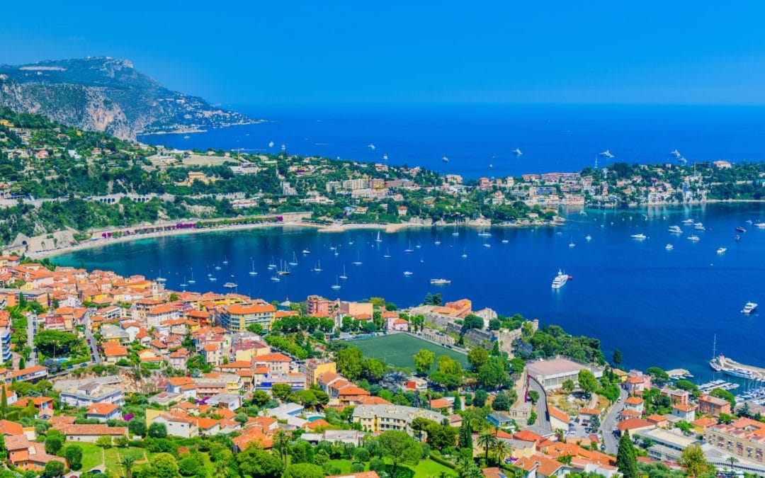 The French Mediterranean sea and coast line in Provence French Riviera