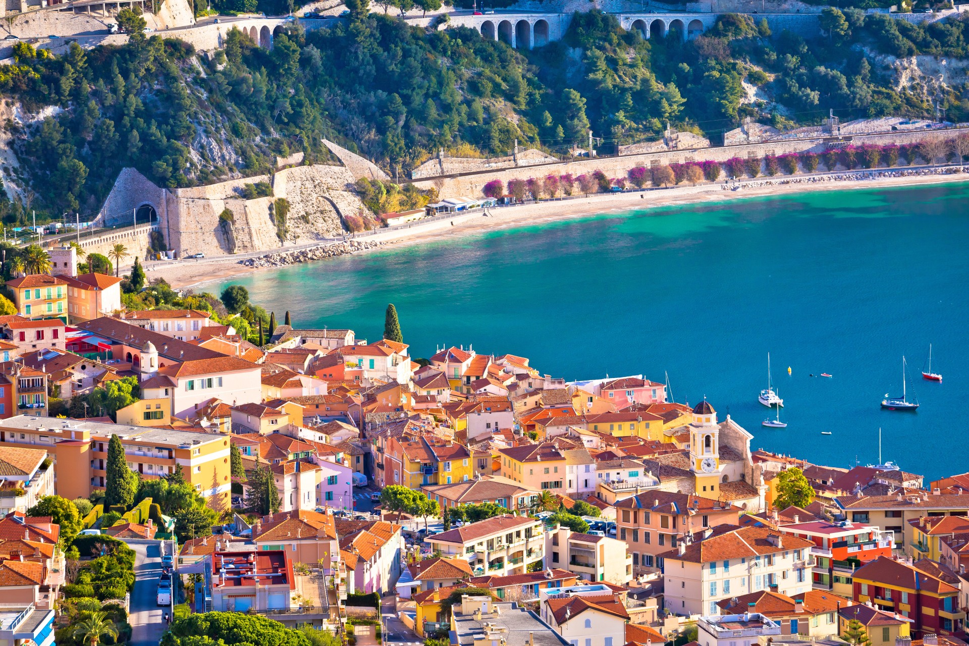 Mediterranean Beach Landscape, French Riviera Stock Photo - Image