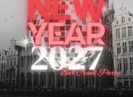Festa de passagem de ano no Bar Crawl Bruxelas 2027